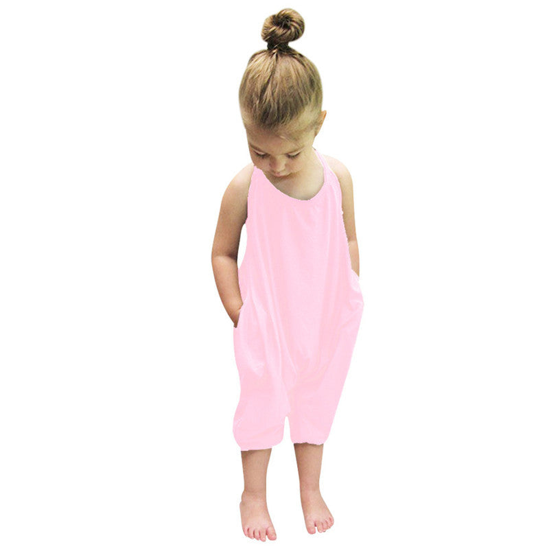 Mädchen-Einteiler-Latzhose, modisch, Sommer, neu, koreanischer Stil, lässige Kinderkleidung