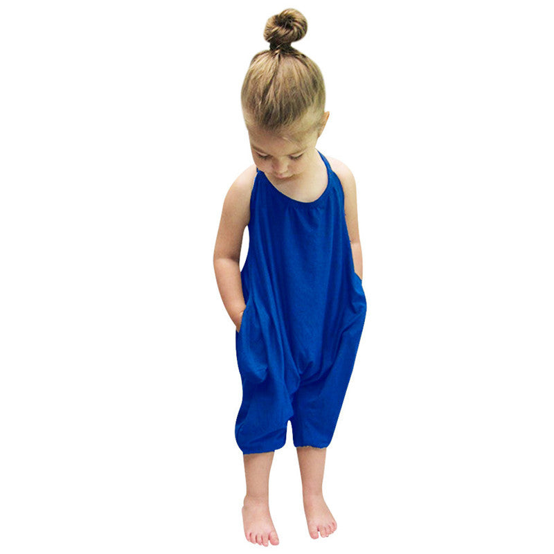 Mädchen-Einteiler-Latzhose, modisch, Sommer, neu, koreanischer Stil, lässige Kinderkleidung