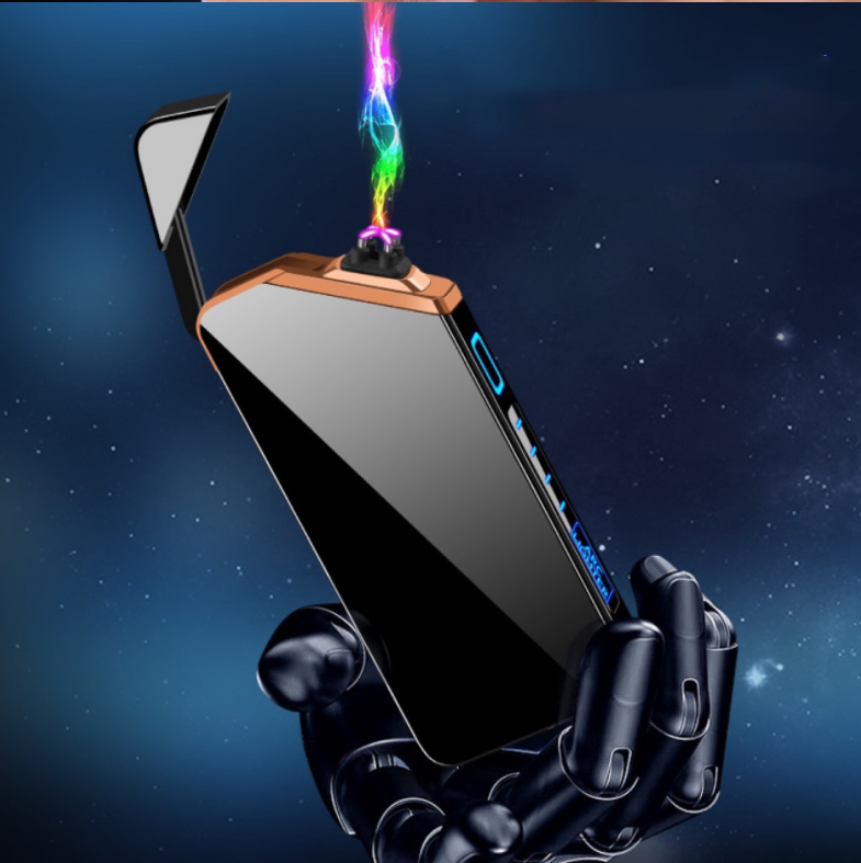 Black Usb Rechargeable Metal Lighter Personality Small Windproof Electronic Modern Minimalist Lighter