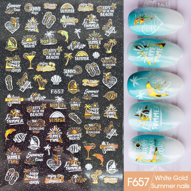Japanische 3D 5D geprägte Nagelsticker