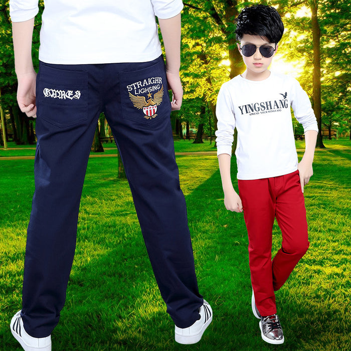 Children's Summer Men's Trousers Trousers Trousers Summer Thin Boys Ordinary Casual Pants Children 9 Years Old Loose Loose Version