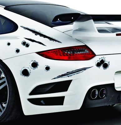 Simulation Bullet Hole Autoaufkleber, Auto Bullet Hole Crack Autoaufkleber