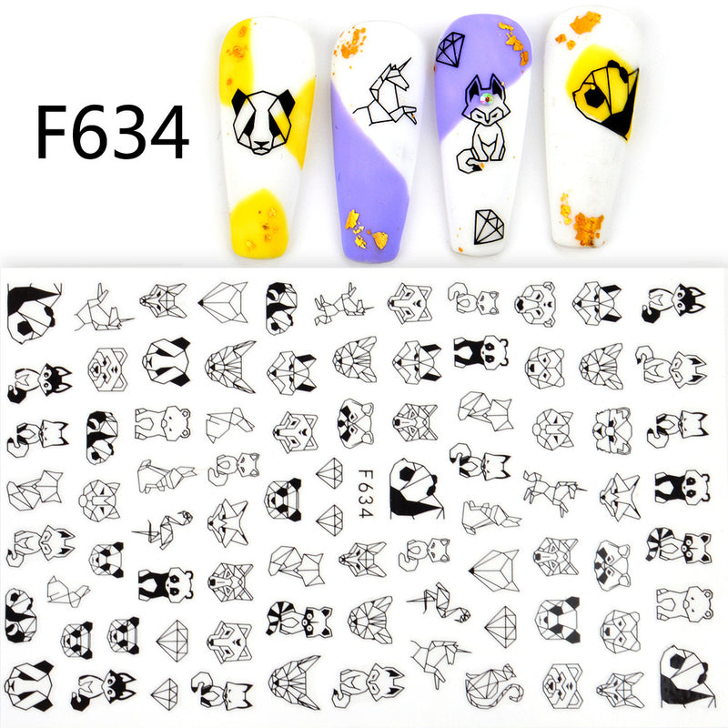 Japanische 3D 5D geprägte Nagelsticker