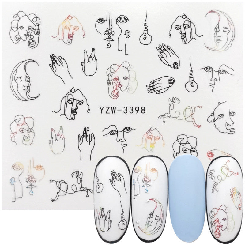 Japanische 3D 5D geprägte Nagelsticker