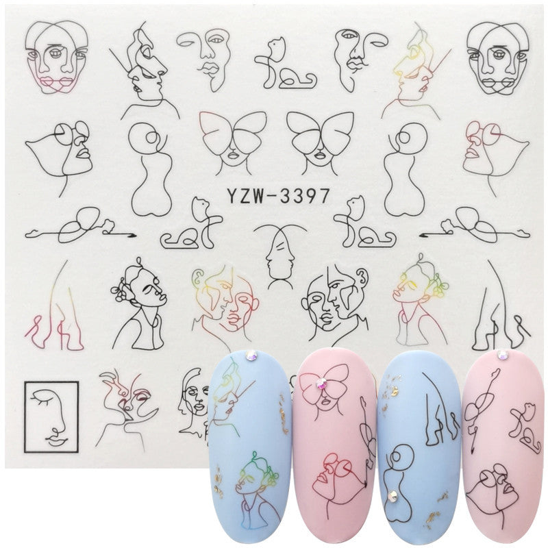 Japanische 3D 5D geprägte Nagelsticker