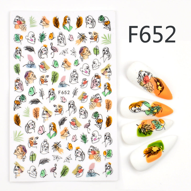 Japanische 3D 5D geprägte Nagelsticker