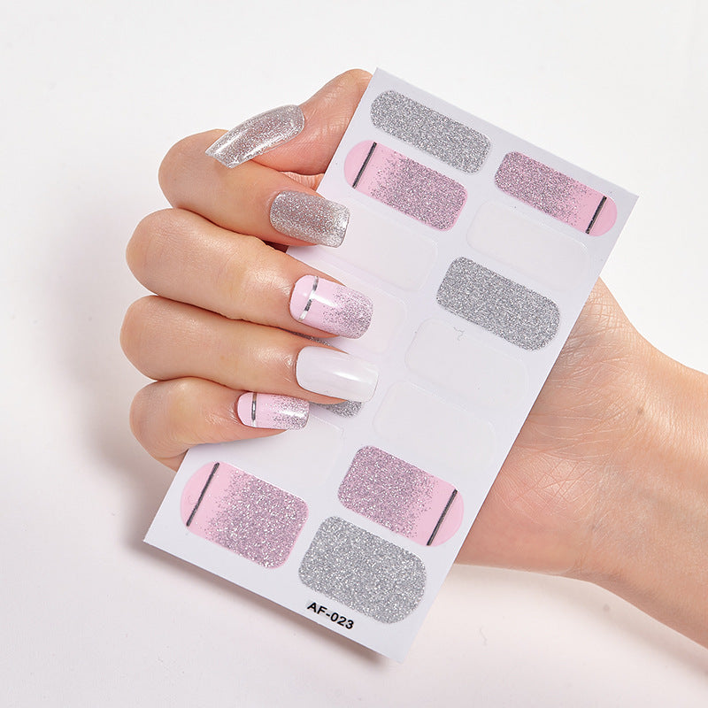 Película de verniz moderna, autocolante de unhas, autocolante de unhas com letras à prova de água, autocolante completo