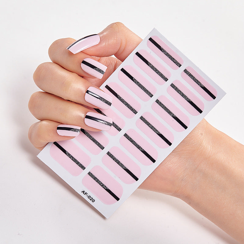 Película de verniz moderna, autocolante de unhas, autocolante de unhas com letras à prova de água, autocolante completo