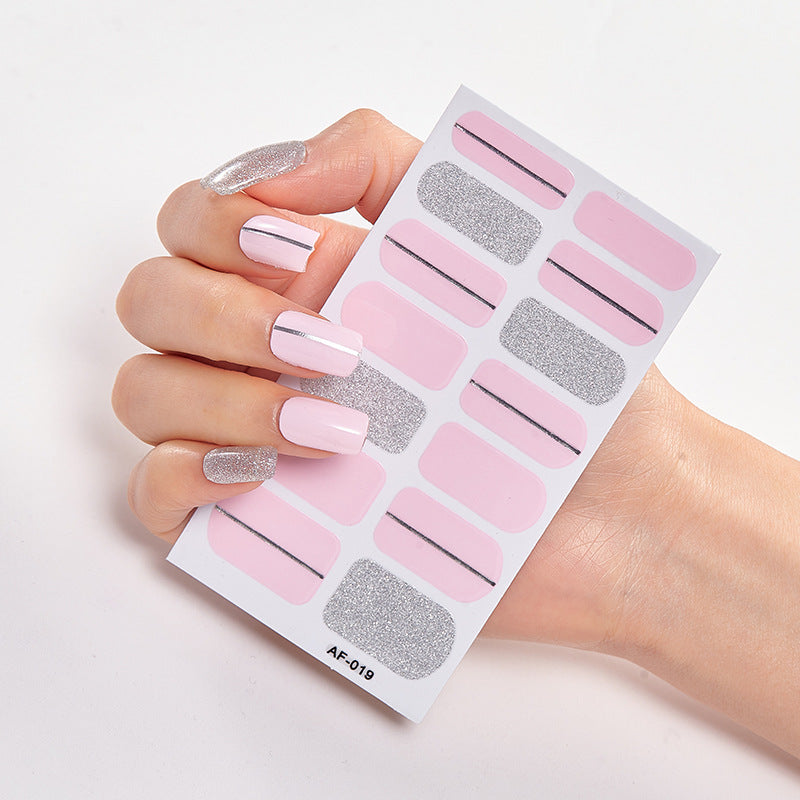 Película de verniz moderna, autocolante de unhas, autocolante de unhas com letras à prova de água, autocolante completo