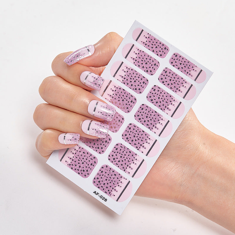 Película de verniz moderna, autocolante de unhas, autocolante de unhas com letras à prova de água, autocolante completo