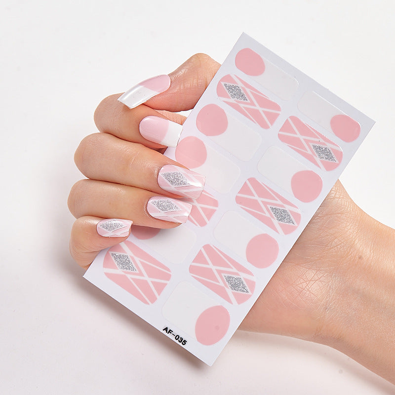 Película de verniz moderna, autocolante de unhas, autocolante de unhas com letras à prova de água, autocolante completo