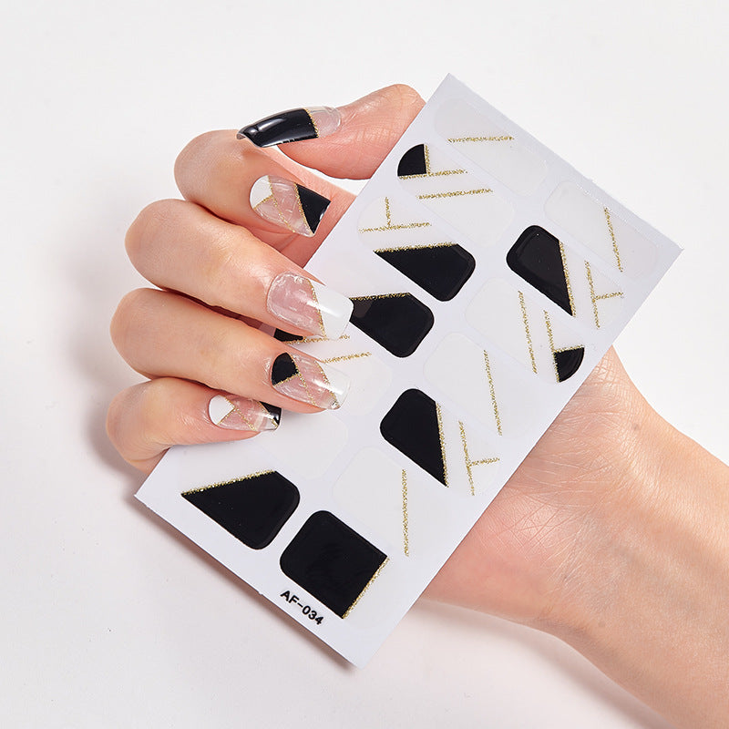 Película de verniz moderna, autocolante de unhas, autocolante de unhas com letras à prova de água, autocolante completo