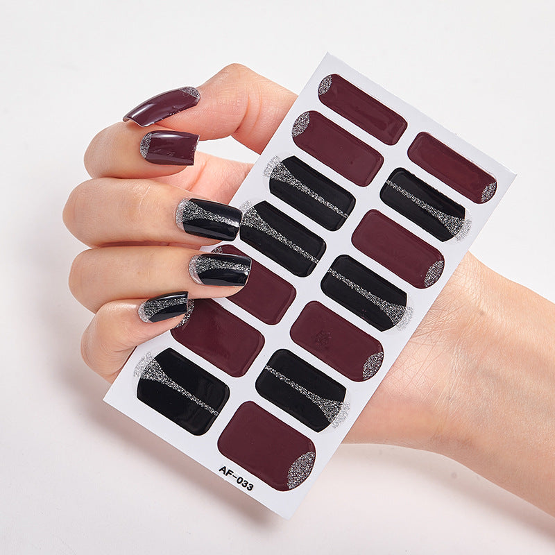 Película de verniz moderna, autocolante de unhas, autocolante de unhas com letras à prova de água, autocolante completo