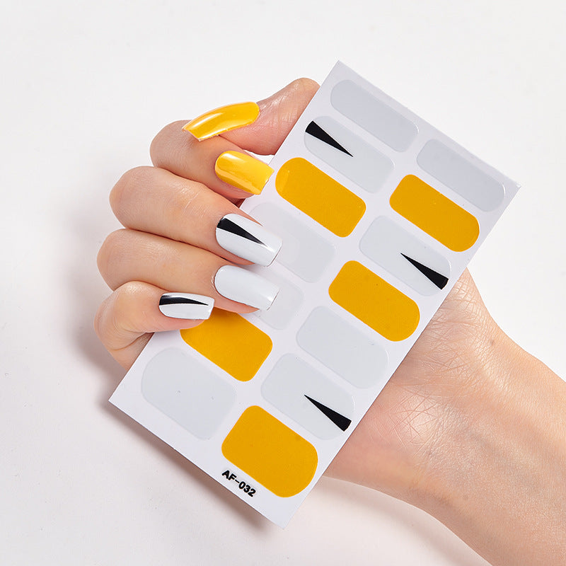 Película de verniz moderna, autocolante de unhas, autocolante de unhas com letras à prova de água, autocolante completo