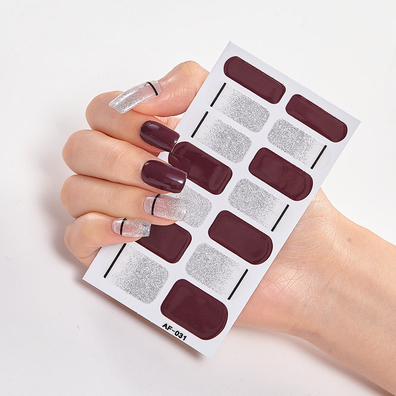 Película de verniz moderna, autocolante de unhas, autocolante de unhas com letras à prova de água, autocolante completo