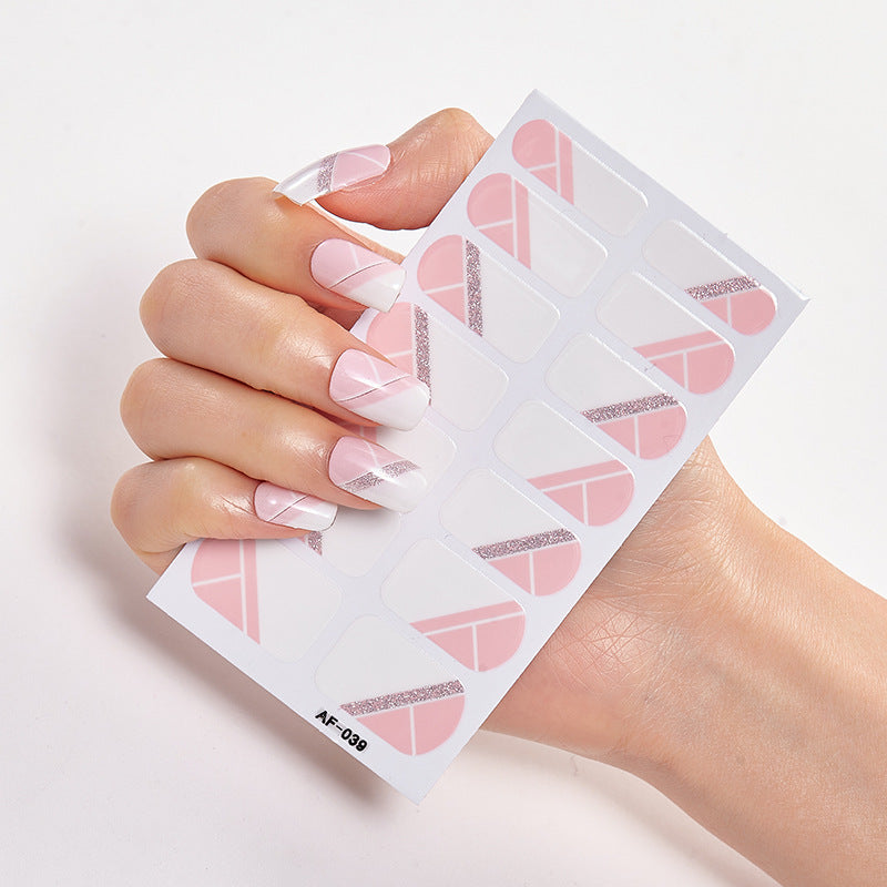 Película de verniz moderna, autocolante de unhas, autocolante de unhas com letras à prova de água, autocolante completo