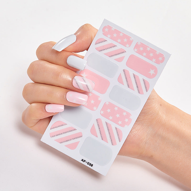 Película de verniz moderna, autocolante de unhas, autocolante de unhas com letras à prova de água, autocolante completo