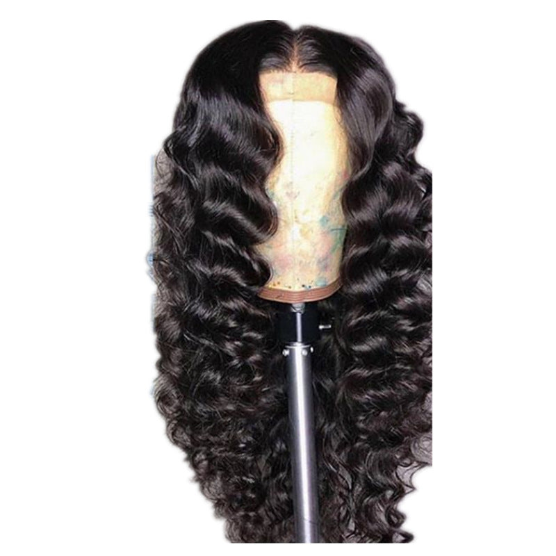 Peruca Feminina de Textura Africana, Volume Pequeno, Cabelo Encaracolado de Comprimento Médio