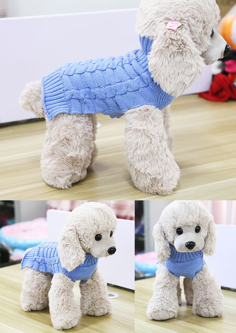 Camisola de Caxemira com Padrão de Corda Torcida para Animais de Estimação, Roupa para Cão, Produtos para Animais
