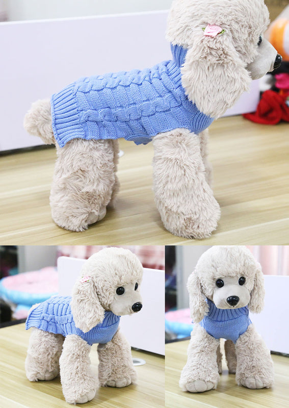 Camisola de Caxemira com Padrão de Corda Torcida para Animais de Estimação, Roupa para Cão, Produtos para Animais