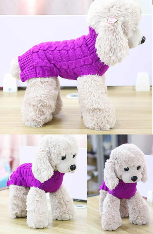 Camisola de Caxemira com Padrão de Corda Torcida para Animais de Estimação, Roupa para Cão, Produtos para Animais