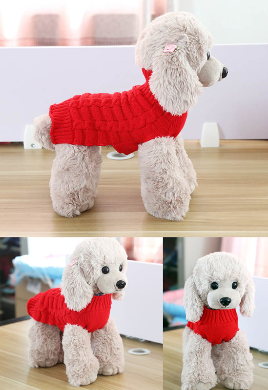 Camisola de Caxemira com Padrão de Corda Torcida para Animais de Estimação, Roupa para Cão, Produtos para Animais