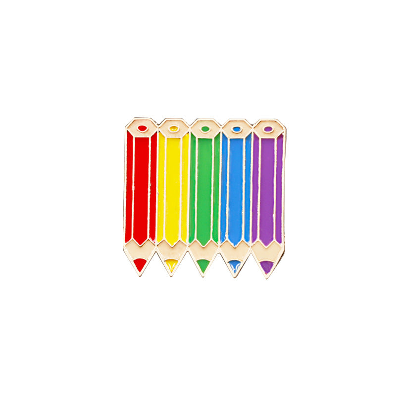 Six-color Rainbow Corsage Metal Badge, Gay Brooch Pin, Coat Accessories, Anti-fade Pin Buckle Jewelry Female