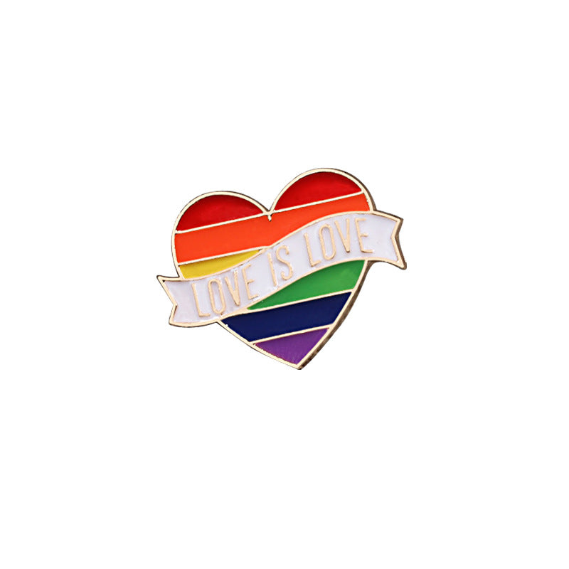 Six-color Rainbow Corsage Metal Badge, Gay Brooch Pin, Coat Accessories, Anti-fade Pin Buckle Jewelry Female