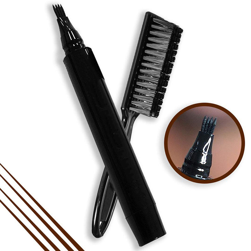 Vier-Zinken-Bartstift, Bart-Auffüllstift, Bartstift und Bartbürsten-Kombination