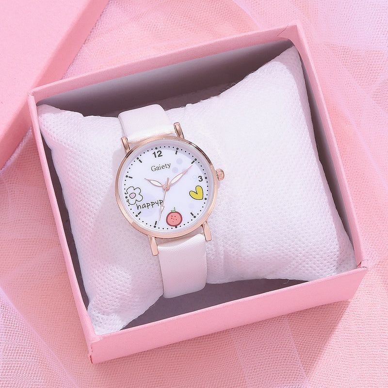 Gaiety new women''s fashion Pu Watch Bracelet combination set student girl gift factory direct sale