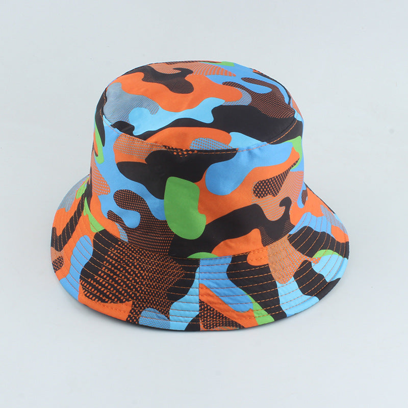 Chapéu de pescador de dupla face com estampado camuflado