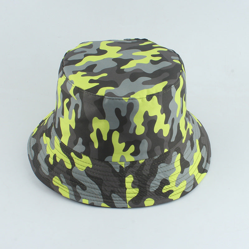 Chapéu de pescador de dupla face com estampado camuflado