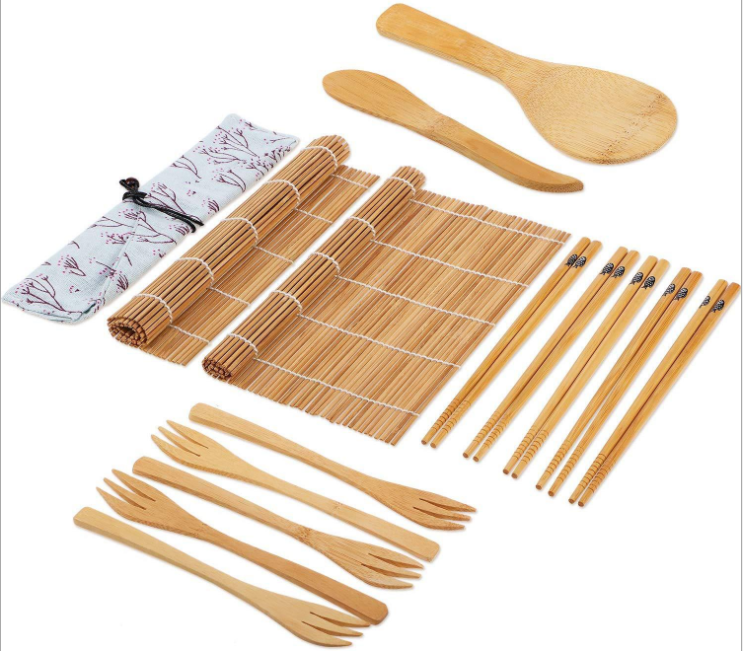 Conjunto de esteira para sushi, pauzinhos e colher