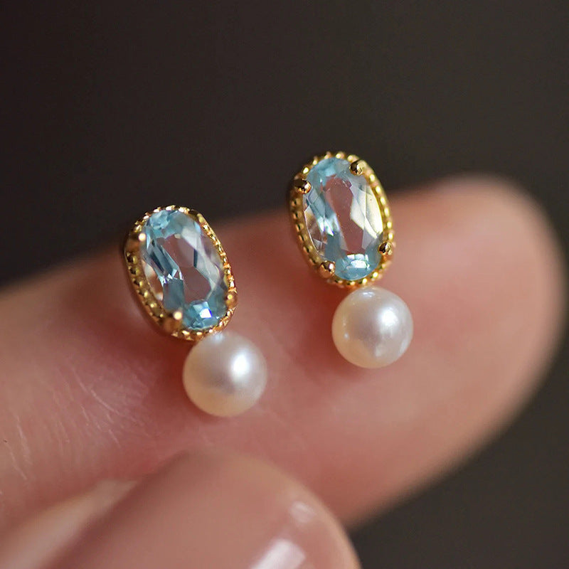 Elegante Ohrstecker für Damen, Perle, filigran