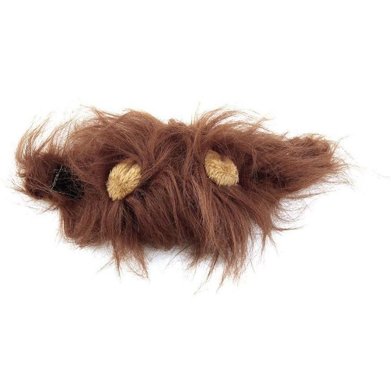 Lustiger Tierhut für kleine Hunde Katzen Hut Emulation Löwenhaarmähne Ohren Kopf Kappe Schal Tier Halloween Festival Kostüm