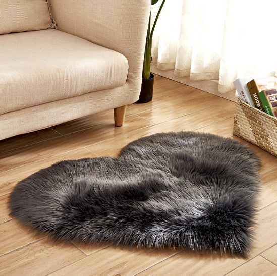 Tapete felpudo em forma de coração, antiderrapante, carpete macio, tapete de chão, manta, almofada de sofá, apoio para pés, tapetes para sala de estar, decoração de casa