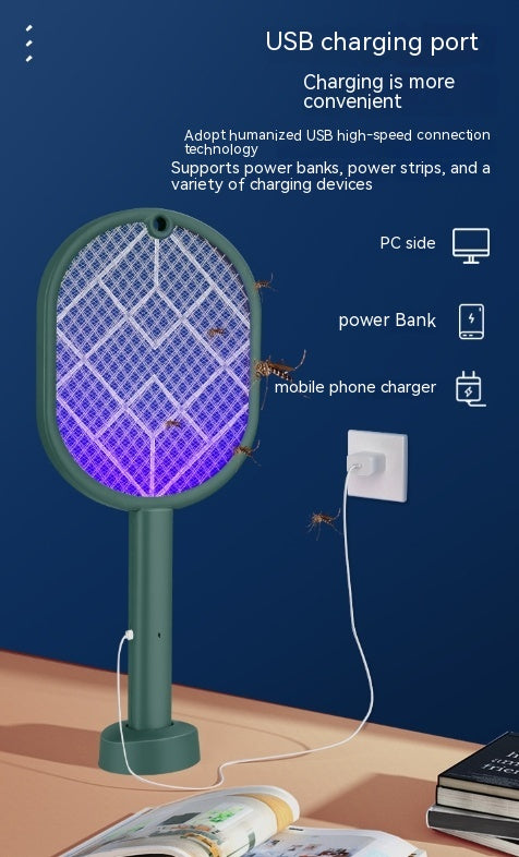 Elektrische Fliegenklatsche, wiederaufladbare Mückenlampe für den Haushalt