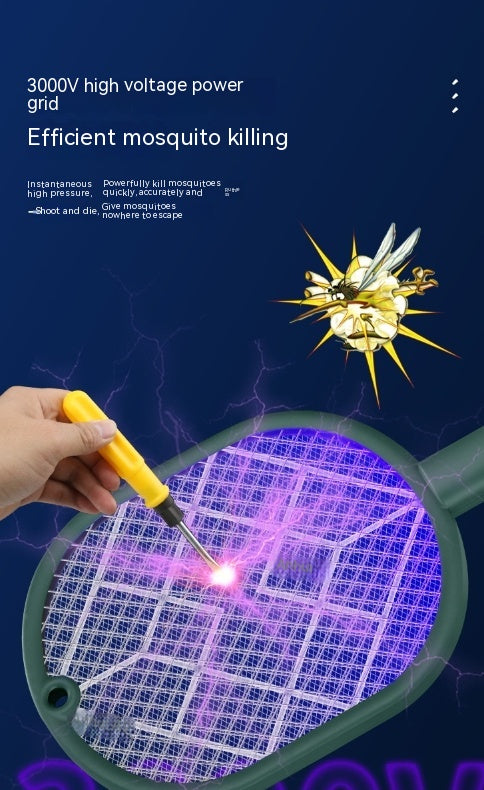 Elektrische Fliegenklatsche, wiederaufladbare Mückenlampe für den Haushalt