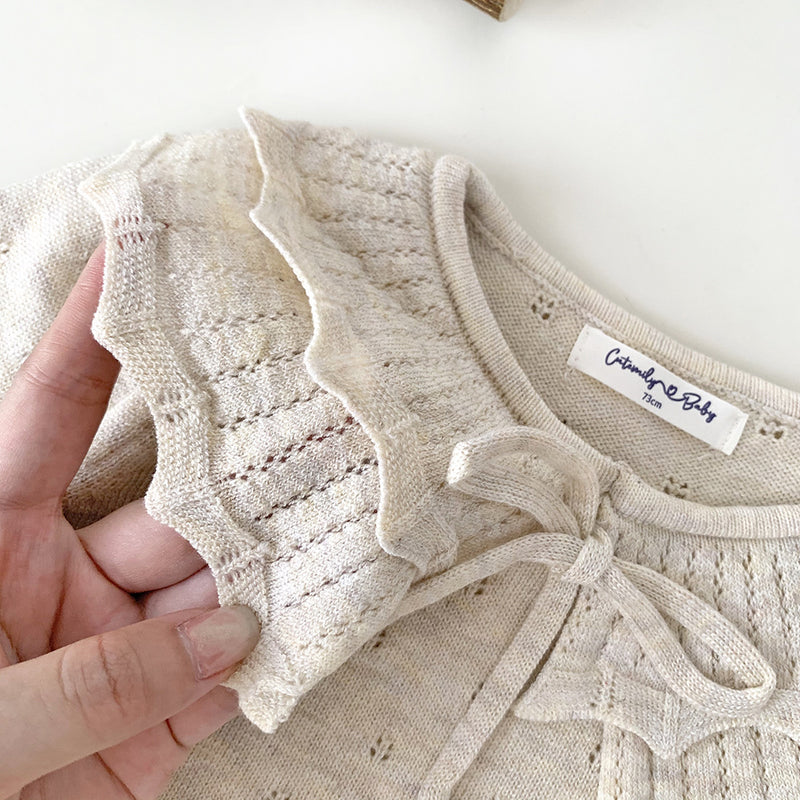 Baby Girls' Pullover Double-layer Ruffled Collar Sweater