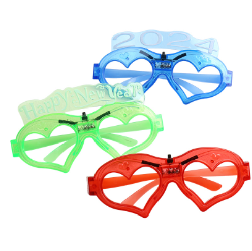 2024LED Cold Light Love Eyes Light Peach Heart Glasses