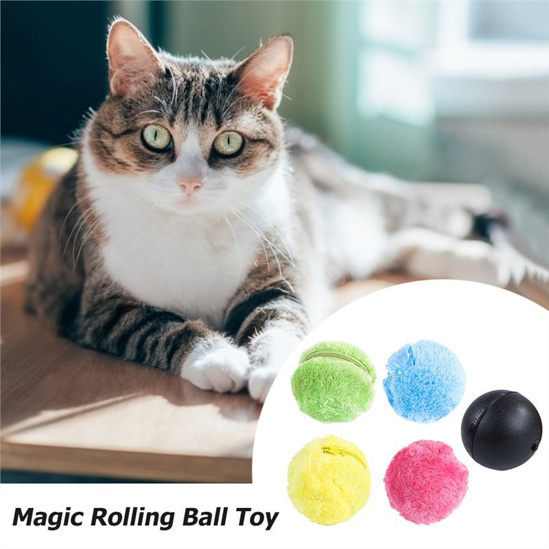 Brinquedo de Peluche Interativo Elétrico para Cão e Gato, Bola de Peluche para Alívio de Stress