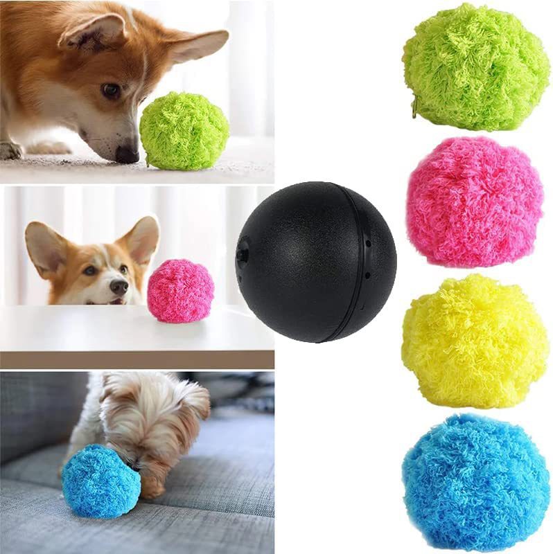 Brinquedo de Peluche Interativo Elétrico para Cão e Gato, Bola de Peluche para Alívio de Stress