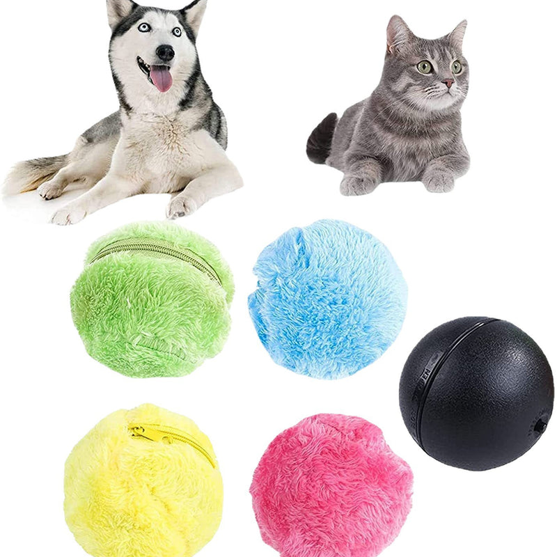 Brinquedo de Peluche Interativo Elétrico para Cão e Gato, Bola de Peluche para Alívio de Stress