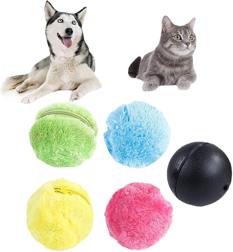 Brinquedo de Peluche Interativo Elétrico para Cão e Gato, Bola de Peluche para Alívio de Stress
