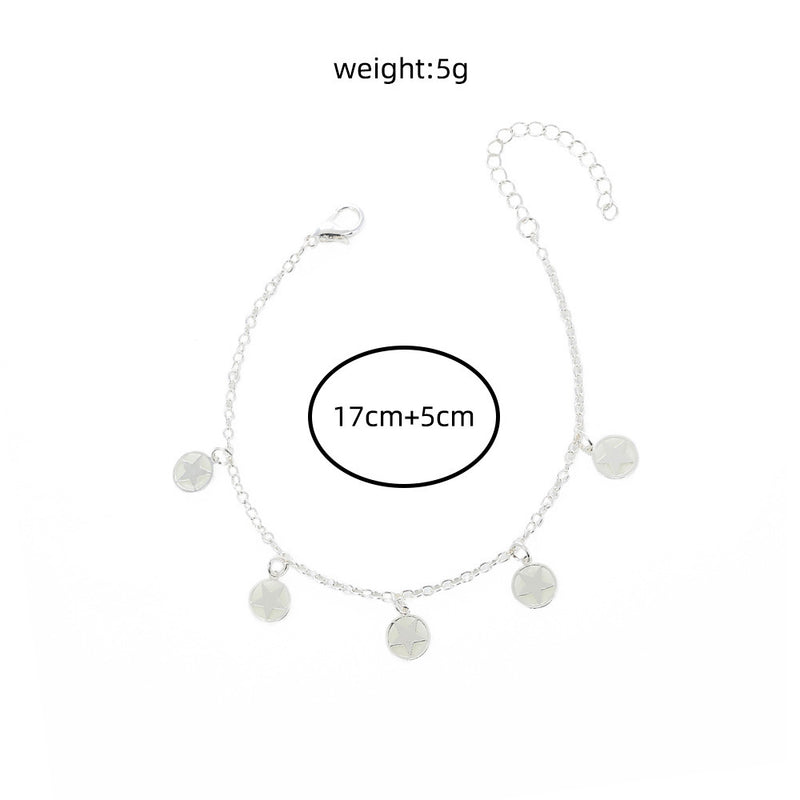 Halloween Personalized Creative Copper Sheet Dripping Oil Luminous Lucky Tree Leaf Pendant Bracelet