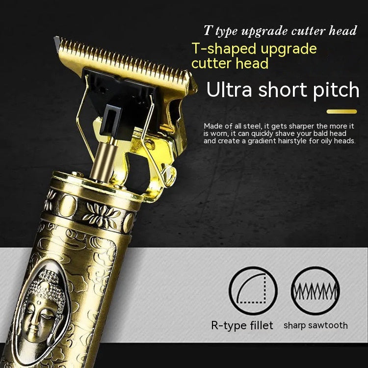 Trim Electric Metal Hair Cutting Knife Clippers Buddha Head Dragon And Phoenix