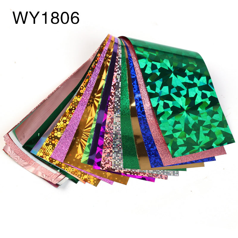 16 Stk. 20x4 cm Mix Nail Art Transferfolien-Aufkleber