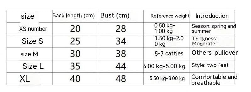 Cat Summer Clothes Small Puppies Pet Dog Thin Breathable