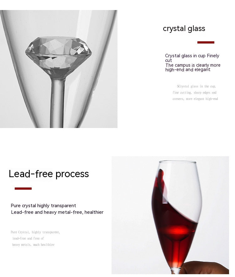 Creative Borosilicate Glass Diamonds Red Wine Glass Champagne Goblet