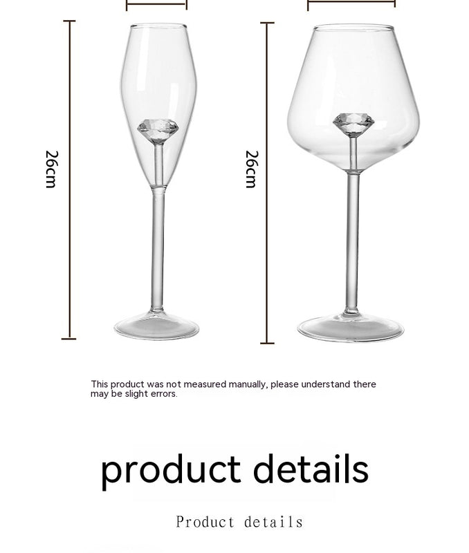 Creative Borosilicate Glass Diamonds Red Wine Glass Champagne Goblet